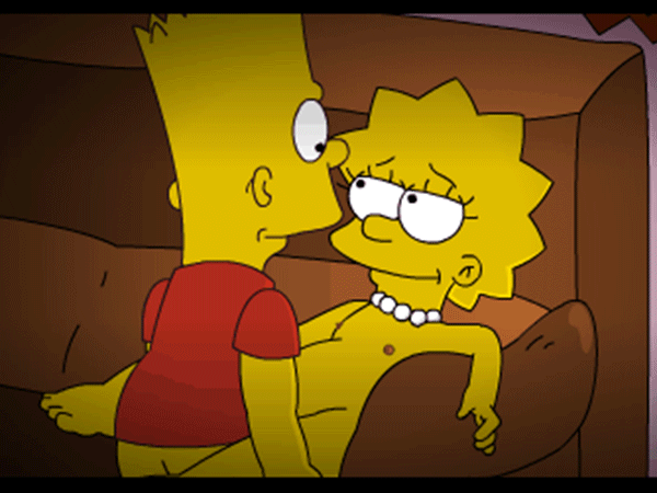 Bart et Lisa baisent sur le canapé.
